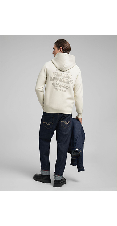 フロックプリント ニットフーディ